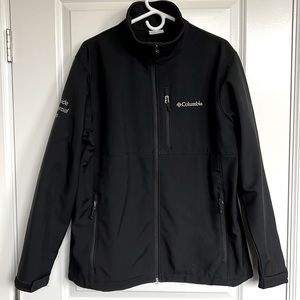 Columbia Softshell Jacket Men's sz Large Ascender Microsoft Branding Black Warm